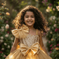 Yellow party frock for girls-M250116
