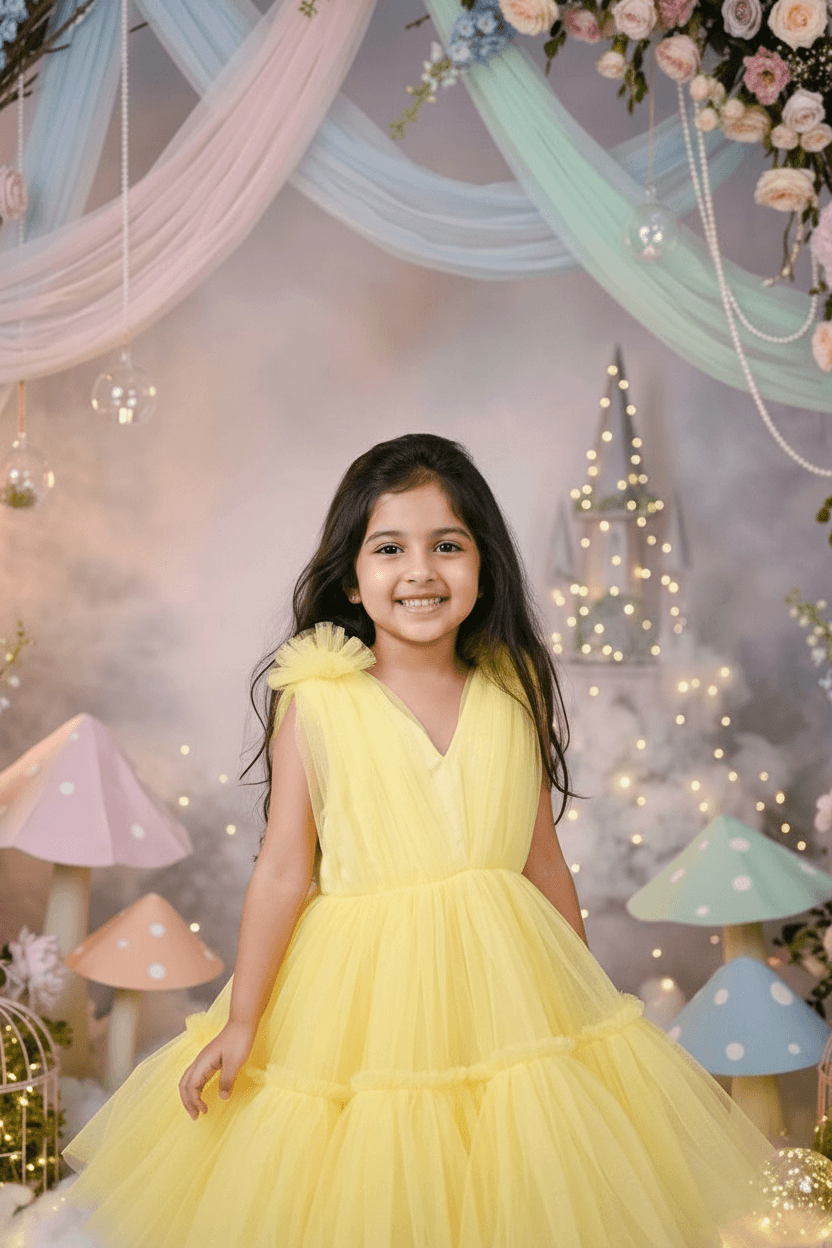 SALE Girls yellow casual frock m250057
