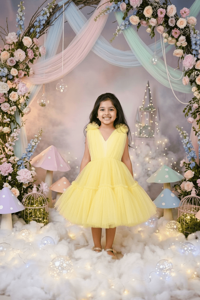 SALE Girls yellow casual frock m250057