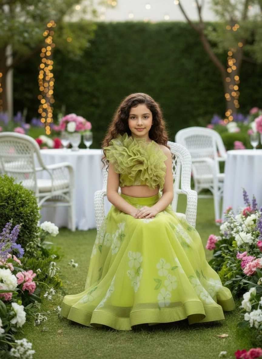 Green Designer lehenga choli set