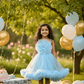 Blue party frock for girls-M250114