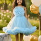 Blue party frock for girls-M250114