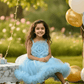 Blue party frock for girls-M250114