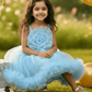 Blue party frock for girls-M250114