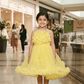 Yellow party frock for girls-M250115