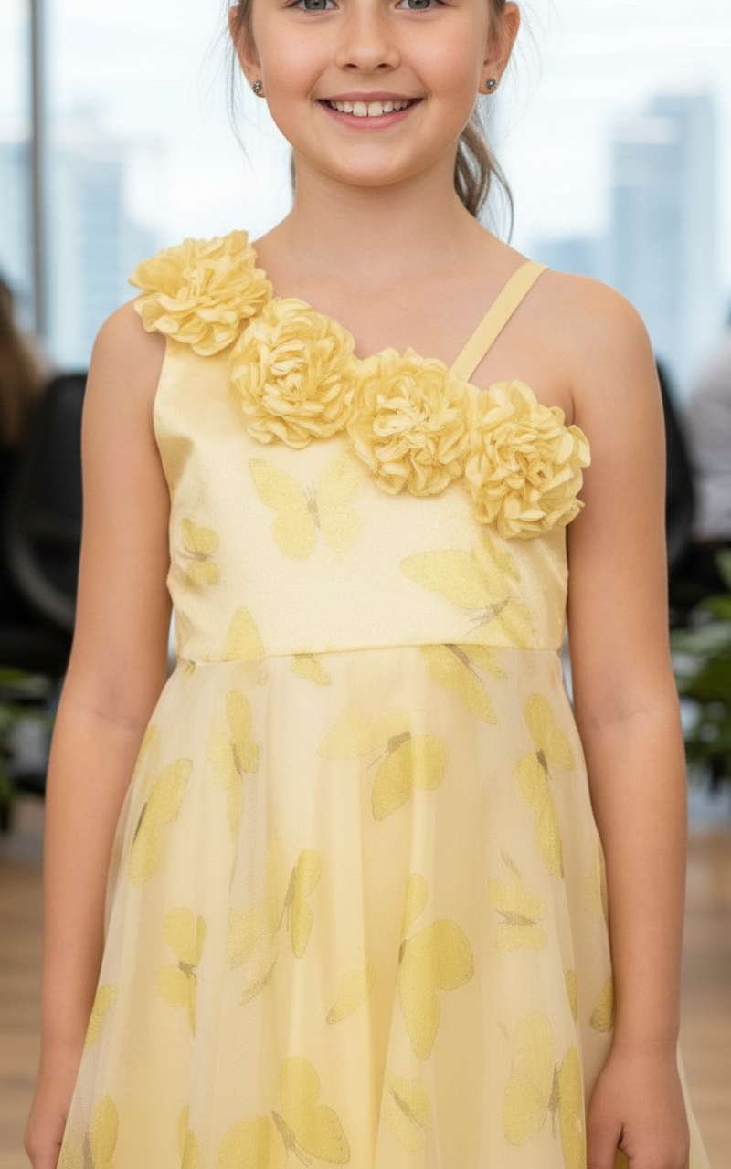 Designer Boutique Dresses yellow frock m250070