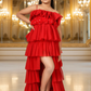 Girls Red Gown length Party dress M231001