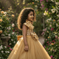 Yellow party frock for girls-M250116