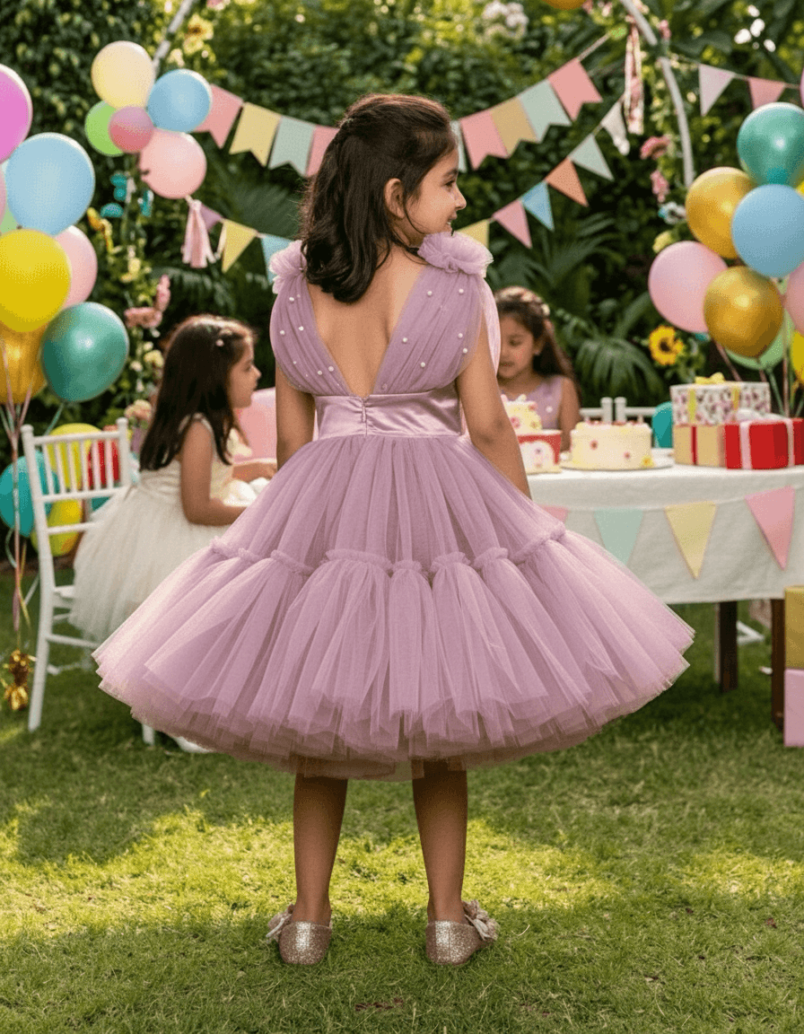 Pastel Pink party frock for girls