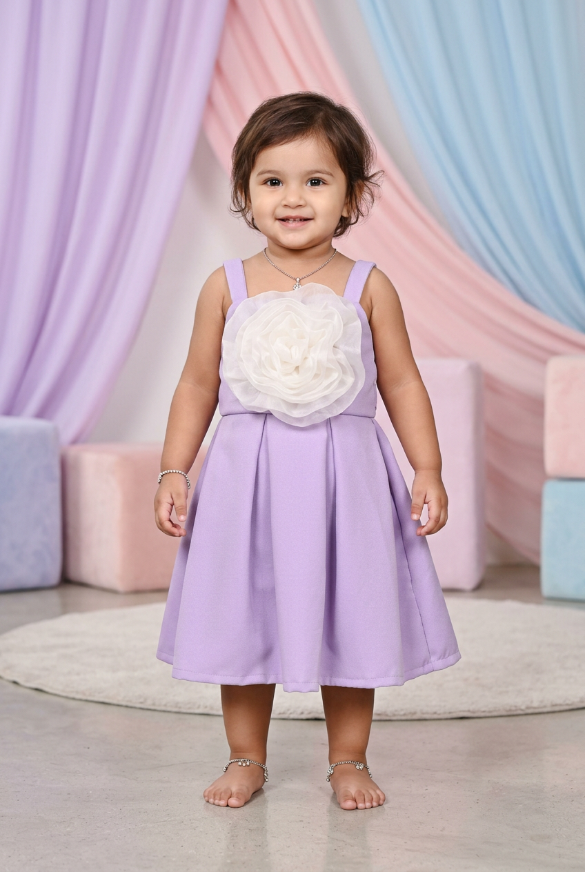 Girls purple casual frock m250067