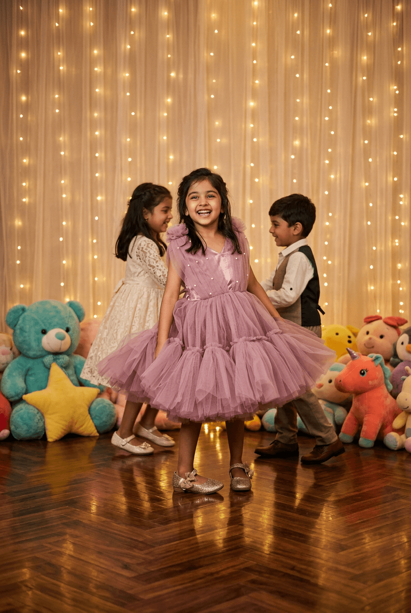 Pastel Pink party frock for girls