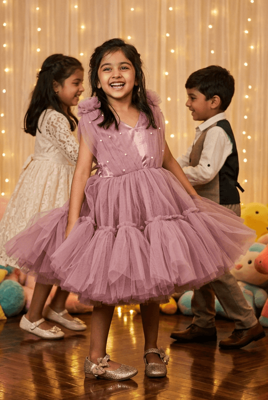 Pastel Pink party frock for girls