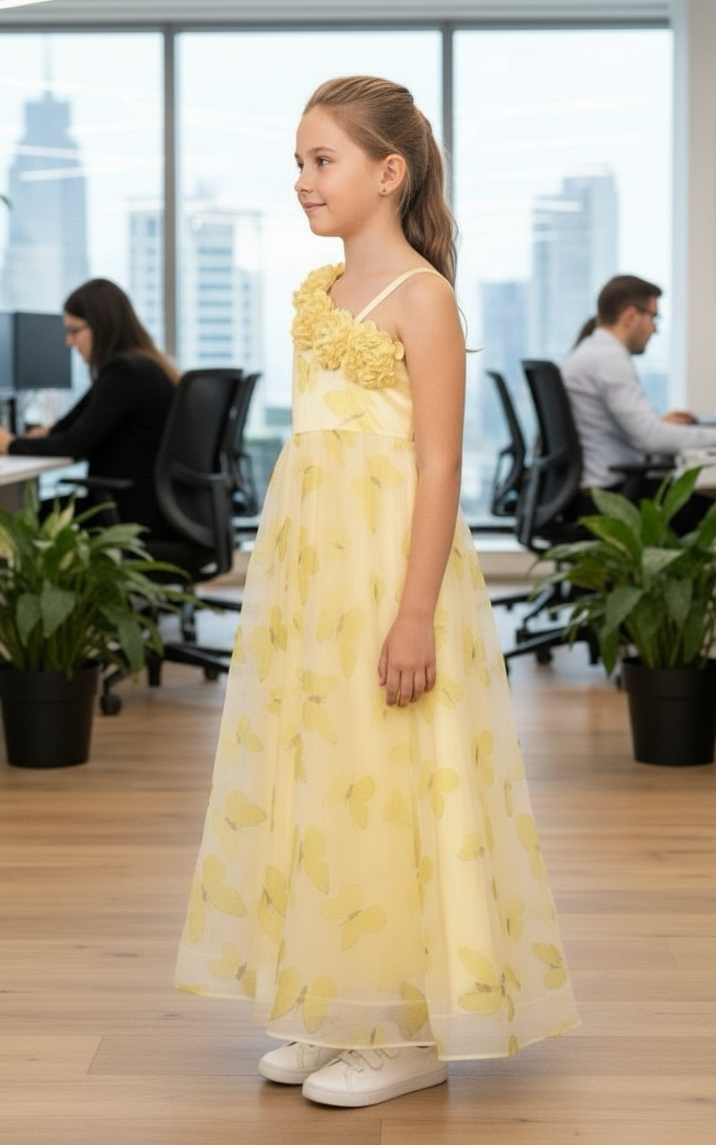 Designer Boutique Dresses yellow frock m250070