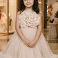 Champagne party frock for girls-M250113