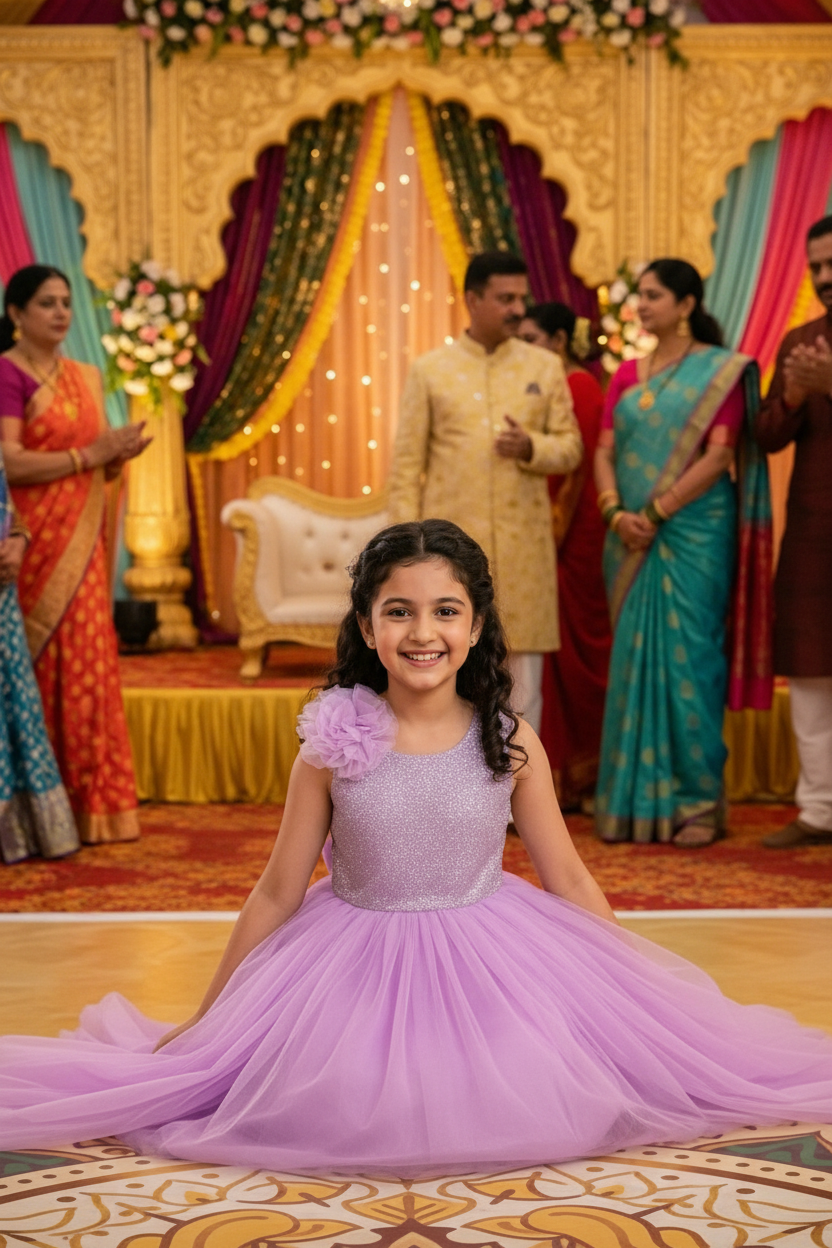 Girls purple casual frock m250058