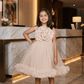 Champagne party frock for girls-M250113