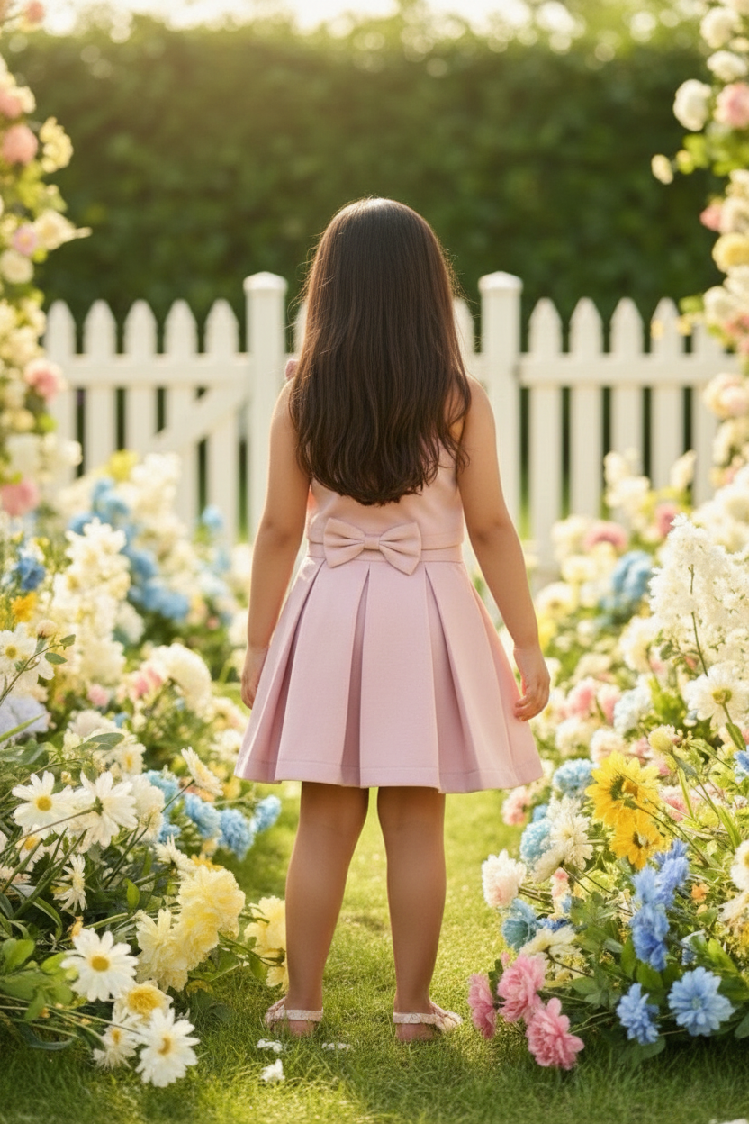 Girls one shoulder knee length coord set