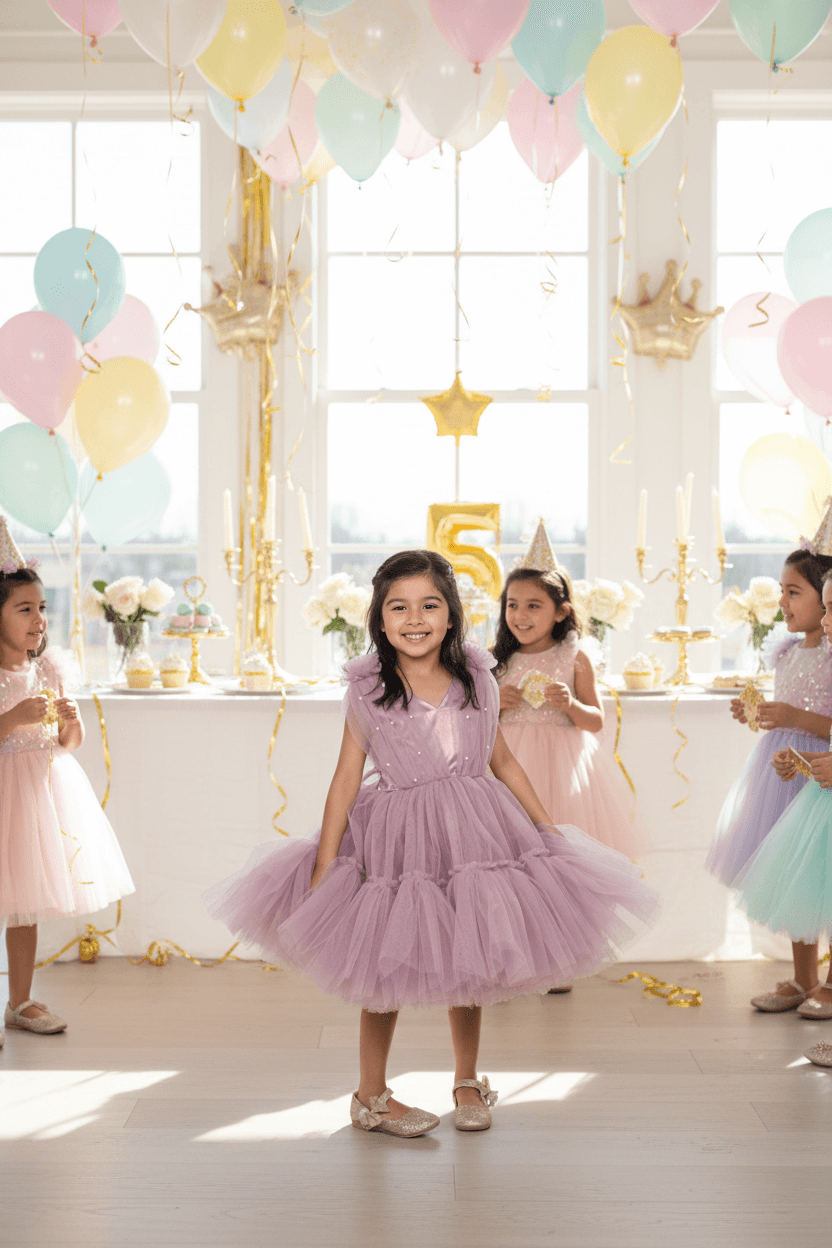 Pastel Pink party frock for girls