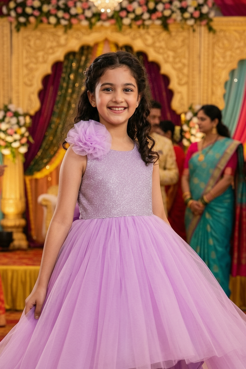 Girls purple casual frock m250058