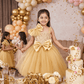 Yellow party frock for girls-M250116
