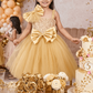 Yellow party frock for girls-M250116
