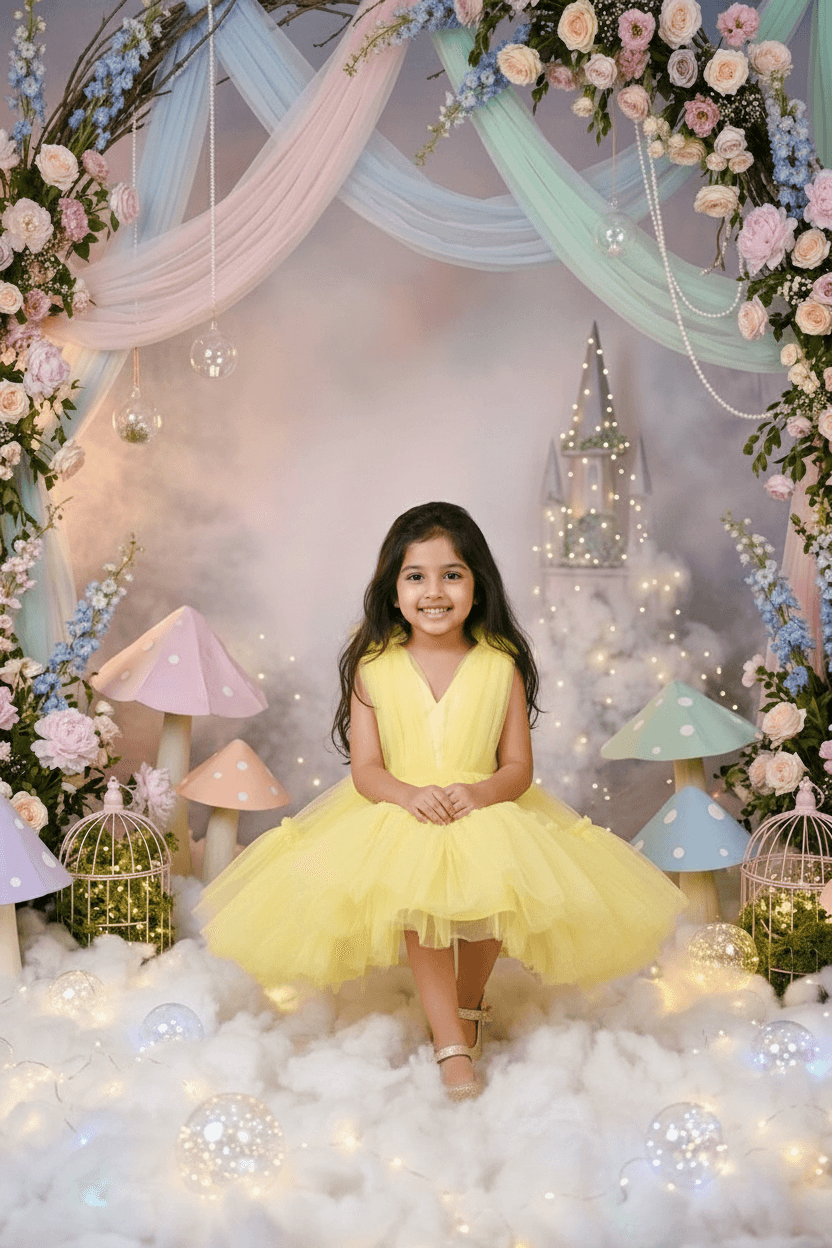 SALE Girls yellow casual frock m250057