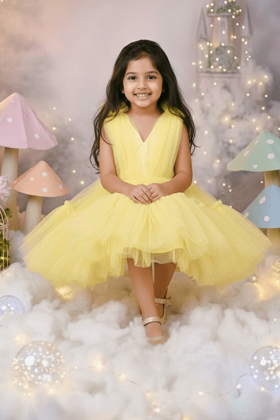 SALE Girls yellow casual frock m250057