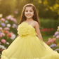Yellow party frock for girls-M250115