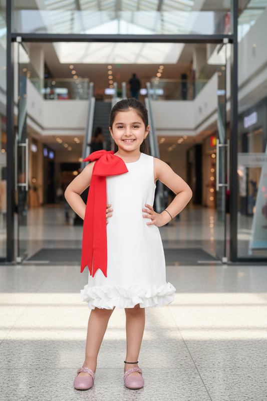 Dresses for girls white frock m250079
