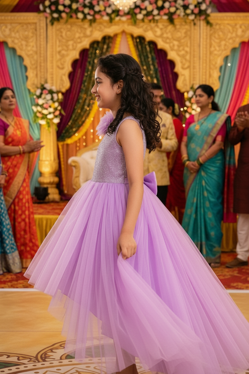 Girls purple casual frock m250058