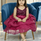 Girls wine casual frock m250046