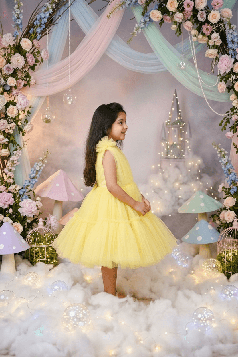 SALE Girls yellow casual frock m250057