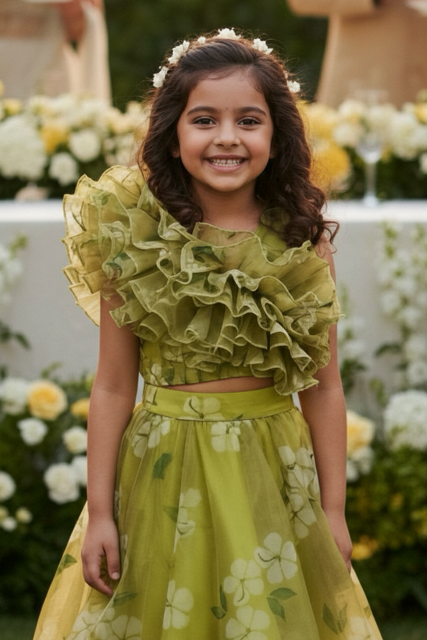 Green Designer lehenga choli set