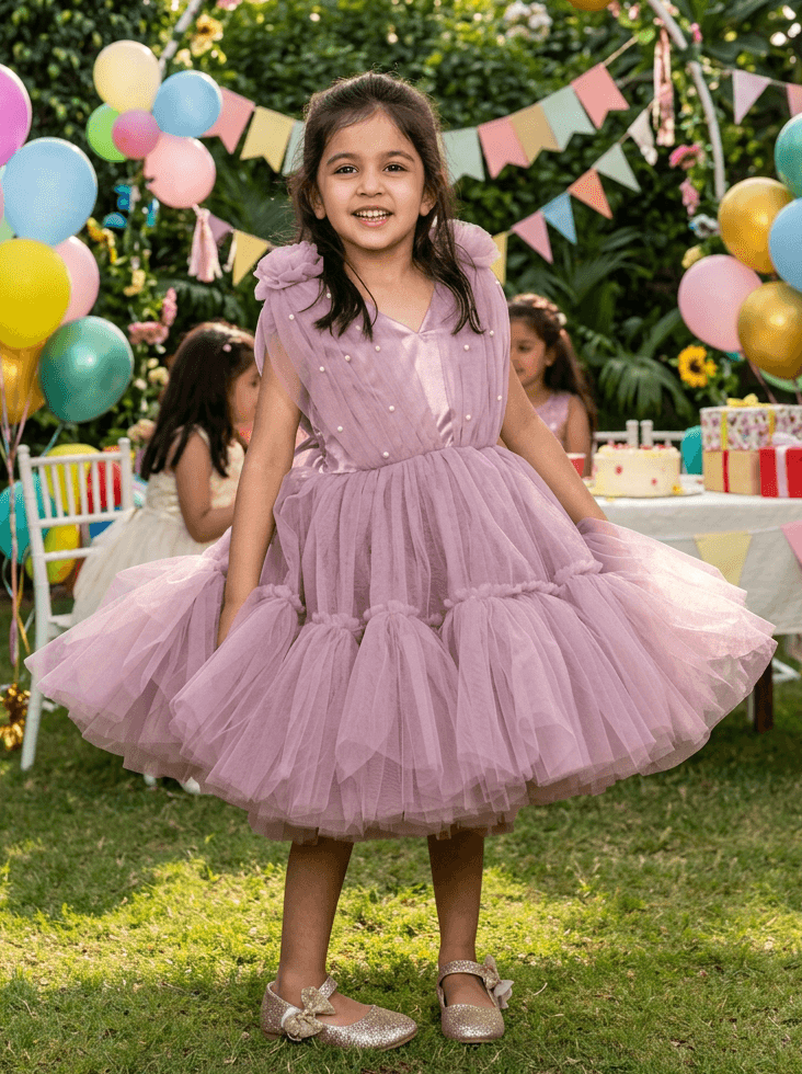 Pastel Pink party frock for girls