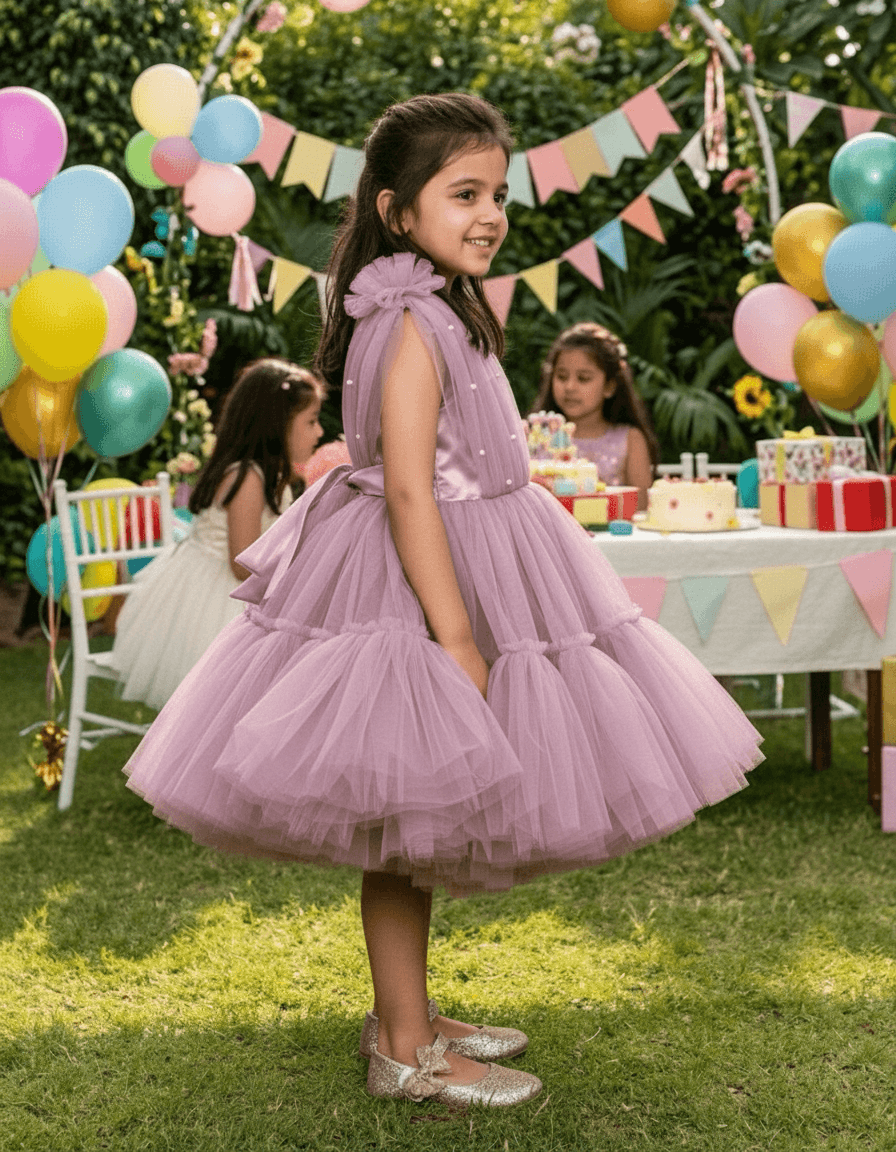 Pastel Pink party frock for girls
