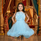 Blue party frock for girls-M250114