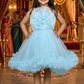 Blue party frock for girls-M250114