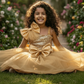 Yellow party frock for girls-M250116