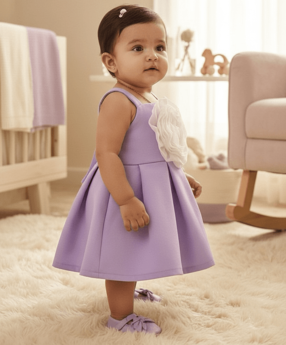 Girls purple casual frock m250067