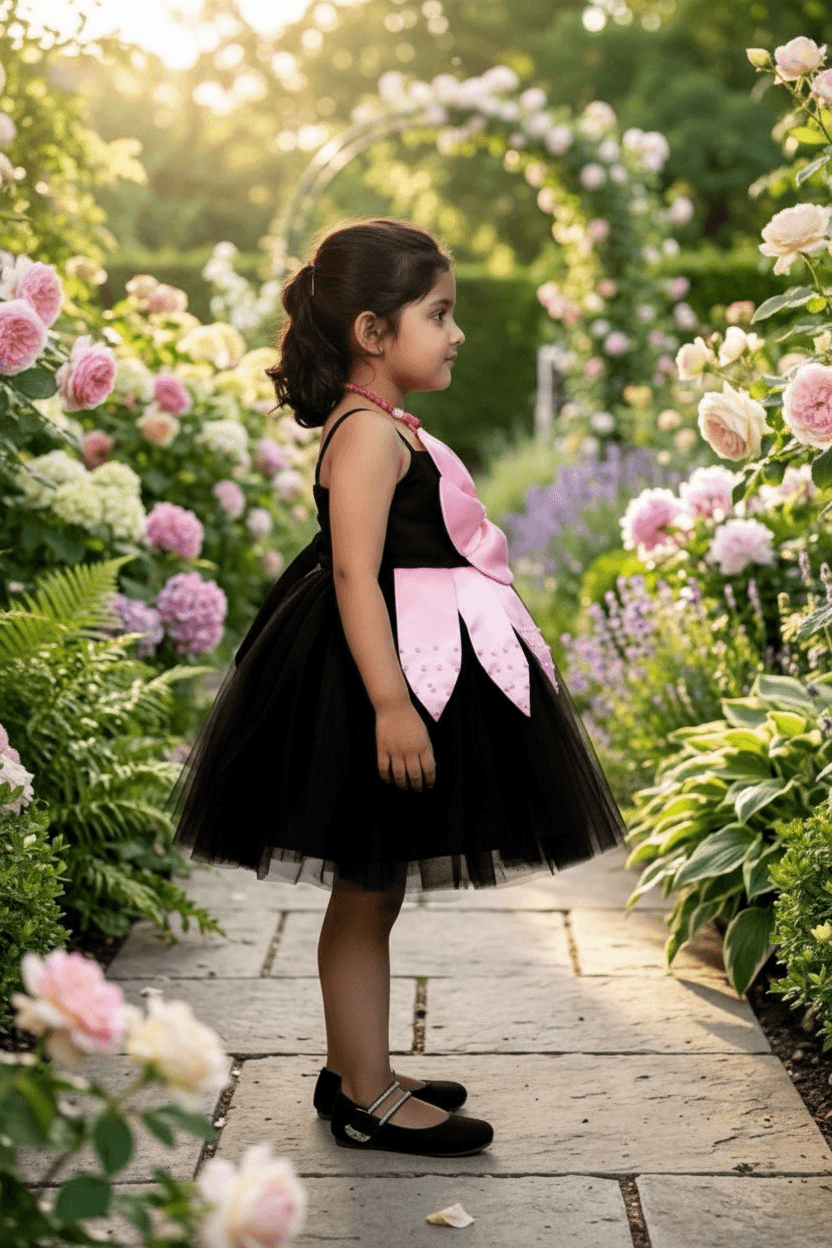 Girls black  Party frock m240045