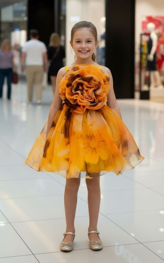 Designer Boutique Dresses yellow casual frock m240056