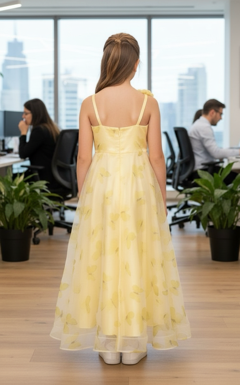 Designer Boutique Dresses yellow frock m250070