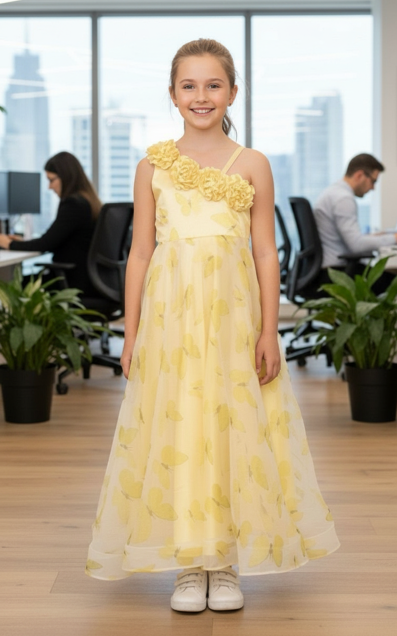 Designer Boutique Dresses yellow frock m250070