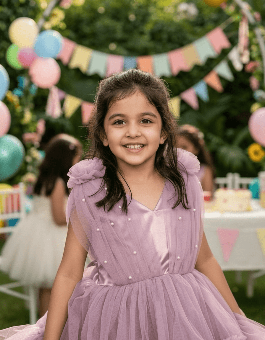 Pastel Pink party frock for girls
