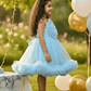 Blue party frock for girls-M250114