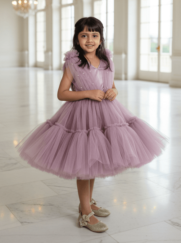 Pastel Pink party frock for girls