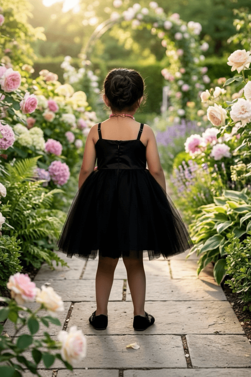 Girls black  Party frock m240045