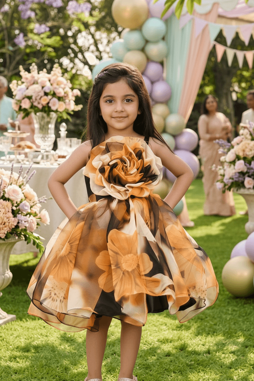 Designer Boutique Dresses yellow frock m250073