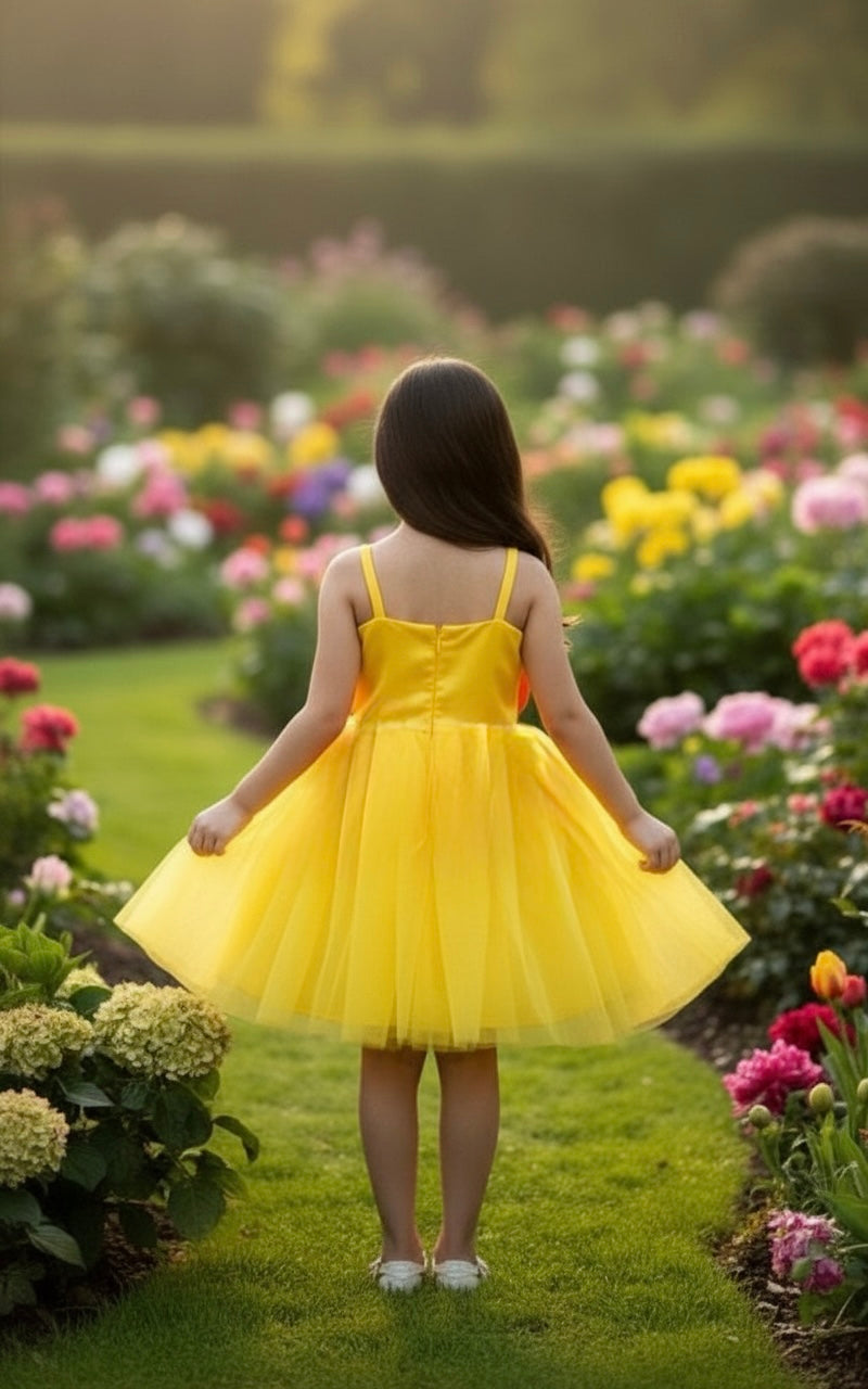 Girls trendy yellow dress m250060