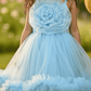 Blue party frock for girls-M250114